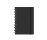 Notebook with Graph Paper, Black Linen Journal, JournalBooks®, Wirebound Journal