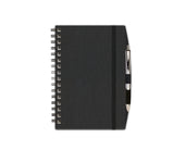 Notebook with Graph Paper, Black Linen Journal, Notebook with Pen, JournalBooks®, Wirebound Journal