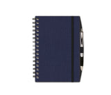 Notebook with Graph Paper, Navy Linen Journal, Notebook with Pen, JournalBooks®, Wirebound Journal