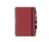 Notebook with Graph Paper, Red Linen Journal, Notebook with Pen, JournalBooks®, Wirebound Journal