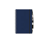 Notebook with Graph Paper, Blue Metallic Journal, Notebook with Pen, JournalBooks®, Wirebound Journal