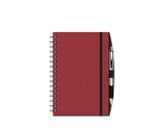 Notebook with Graph Paper, Red Linen Journal, Notebook with Pen, JournalBooks®, Wirebound Journal