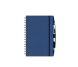 Notebook with Graph Paper, Blue Linen Journal, Notebook with Pen, JournalBooks®, Wirebound Journal